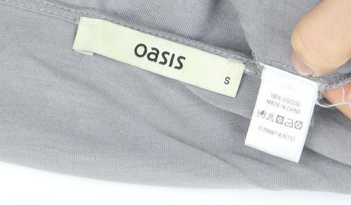 Oasis Women Grey Sequin Butterfly T-Shirt Dress Size S