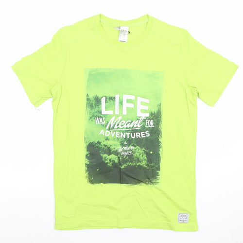 Decathlon Boys Green Adventure Graphic Cotton T-Shirt 14 Years