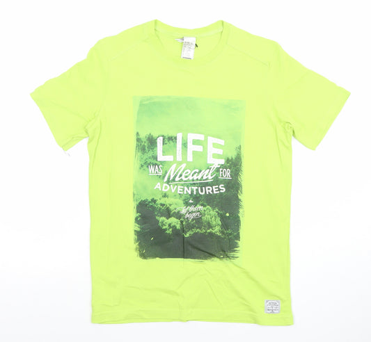 Decathlon Boys Green Adventure Graphic Cotton T-Shirt 14 Years