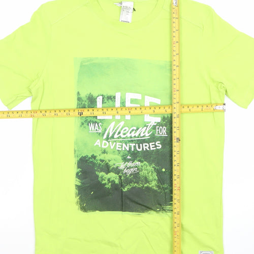 Decathlon Boys Green Adventure Graphic Cotton T-Shirt 14 Years