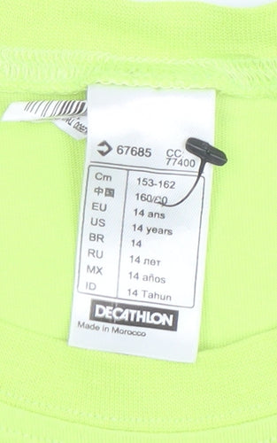 Decathlon Boys Green Adventure Graphic Cotton T-Shirt 14 Years