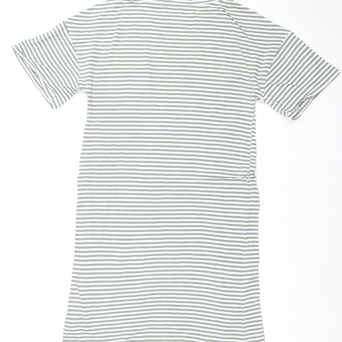Peanuts Women's Green Striped Snoopy Nightshirt XS T-Shirt Style
