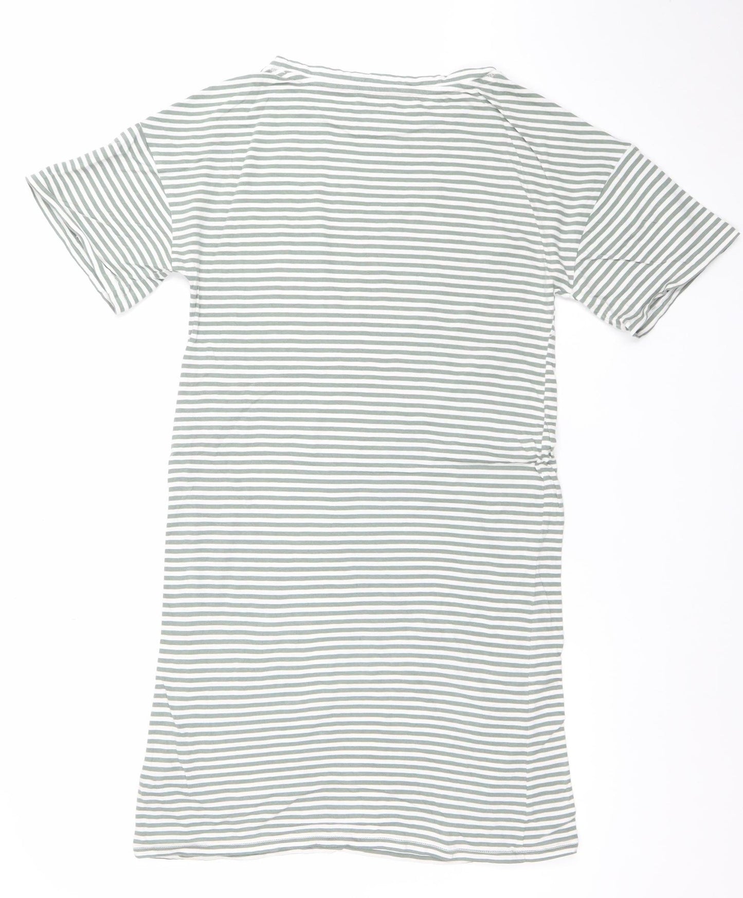 Peanuts Women's Green Striped Snoopy Nightshirt XS T-Shirt Style