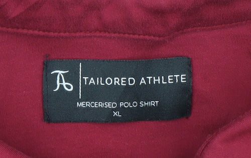 Tailored Athlete Men's Red XL Cotton Mercersied Polo Shirt
