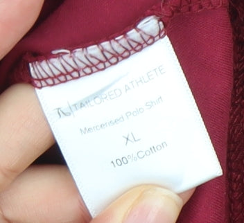 Tailored Athlete Men's Red XL Cotton Mercersied Polo Shirt