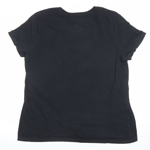 Gildan Women's Black Vintage 2005 Music Graphic Cotton T-Shirt XL