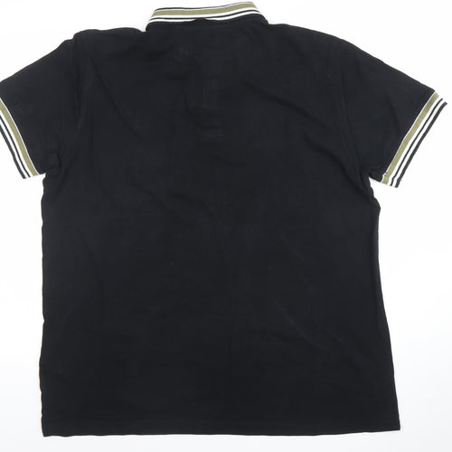 Easy Men’s Black Regular Fit Polo Shirt XL Cotton Short Sleeve