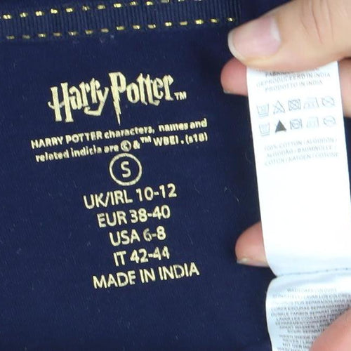 Harry Potter Womens Blue Glitter Hogwarts Nightshirt Size 10-12