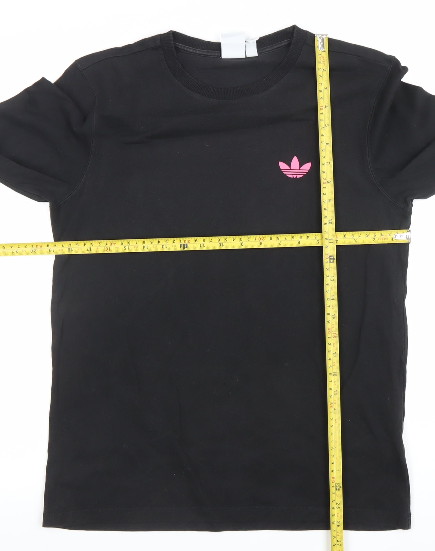 Adidas Womens Black Long Sleeve Crew Neck Sweatshirt UK 8 Cotton Logo Print