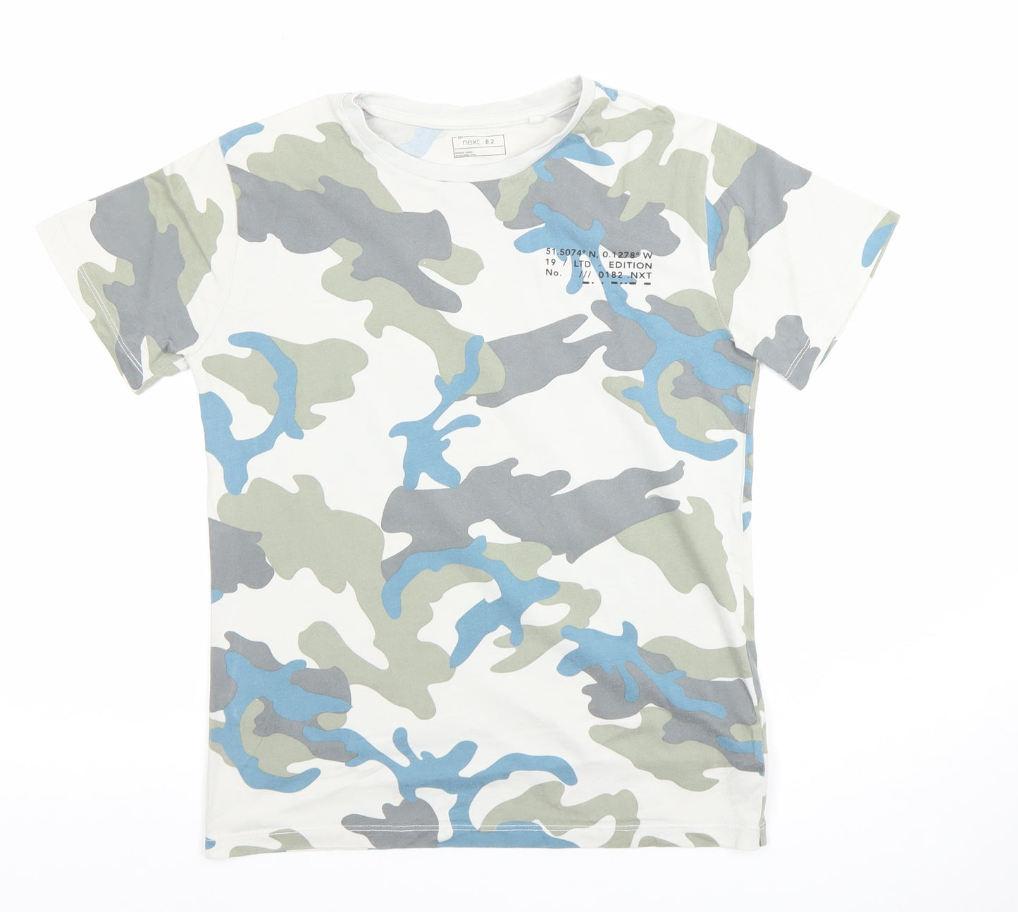 Next Boys Multicoloured Camouflage Cotton T-Shirt 11 Years Short Sleeve
