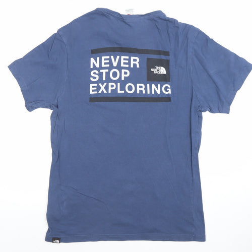 The North Face Men's Blue Cotton Short Sleeve Graphic T-Shirt Size S