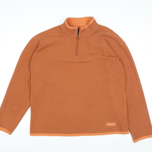 Life is good Men's Brown XL 1/4 Zip Fleece Sweatshirt