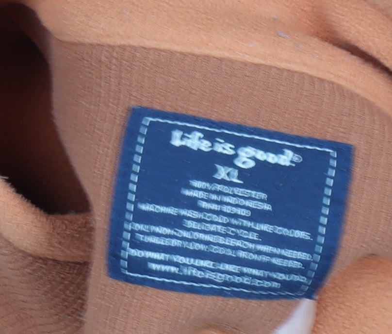 Life is good Men's Brown XL 1/4 Zip Fleece Sweatshirt