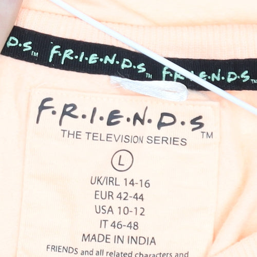 FRIENDS TV Show Women's Beige Central Perk Pullover Sweatshirt L