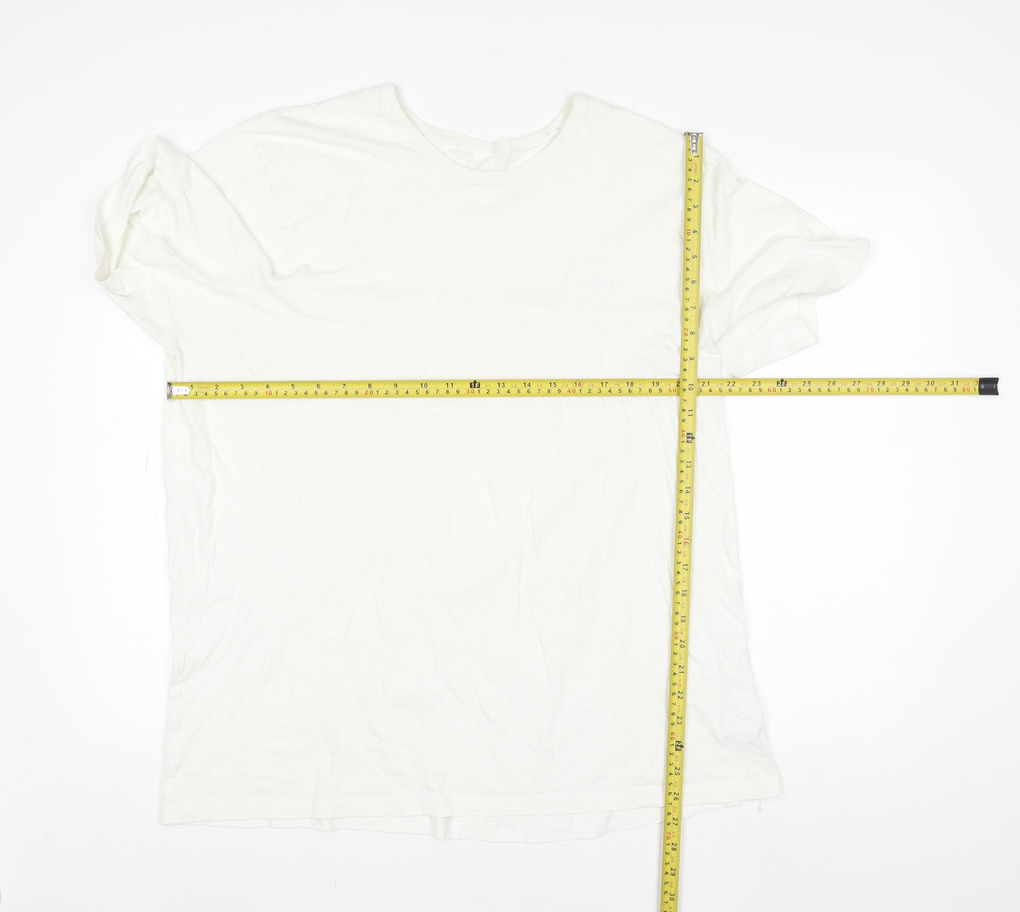 Hugo Boss Men's White 2XL Regular Fit Cotton Crew Neck T-Shirt