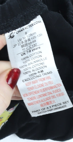 Character.com Boys Black Looney Tunes Jogger Trousers 7-8 Years 100% Cotton