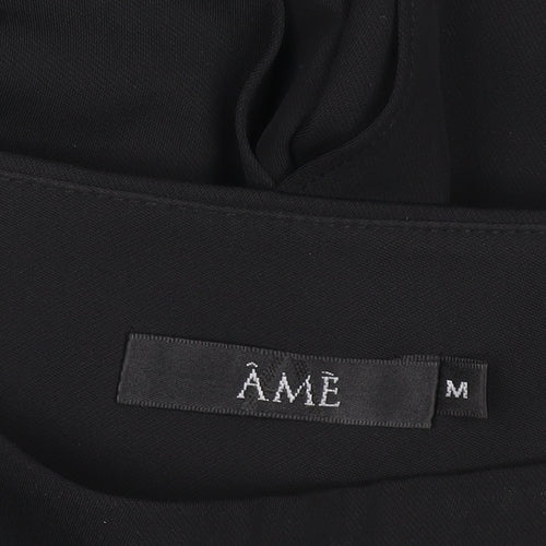 ÂME Womens Black Slim Fit Stretch Polyester Leggings M