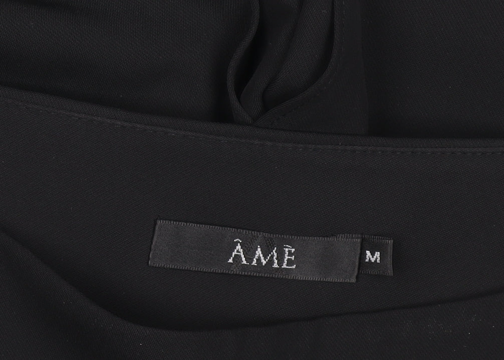 ÂME Womens Black Slim Fit Stretch Polyester Leggings M