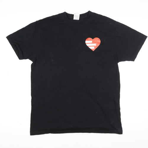 Russell Men's Black Cotton Graphic T-Shirt Funny Geek S