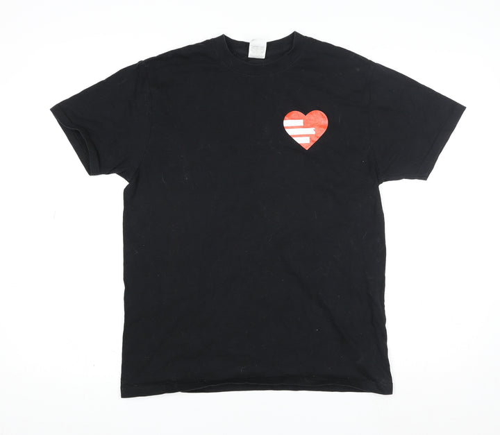 Russell Men's Black Cotton Graphic T-Shirt Funny Geek S