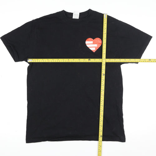Russell Men's Black Cotton Graphic T-Shirt Funny Geek S