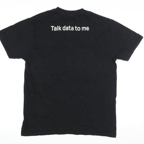 Russell Men's Black Cotton Graphic T-Shirt Funny Geek S