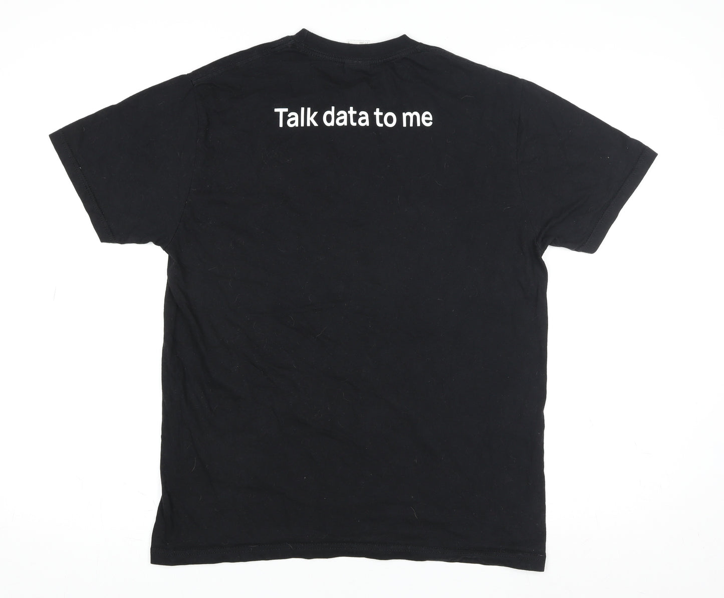 Russell Men's Black Cotton Graphic T-Shirt Funny Geek S