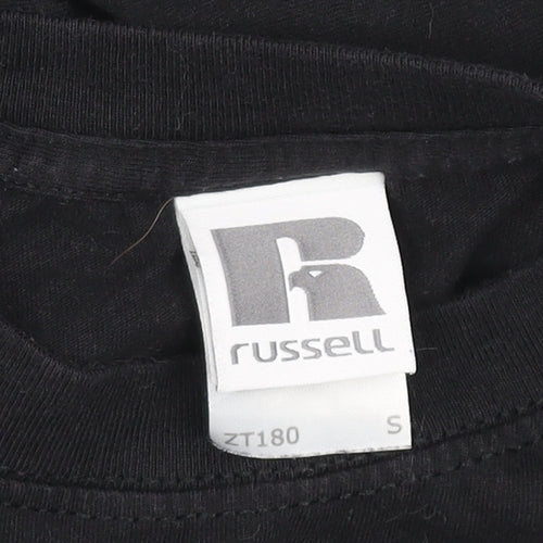 Russell Men's Black Cotton Graphic T-Shirt Funny Geek S