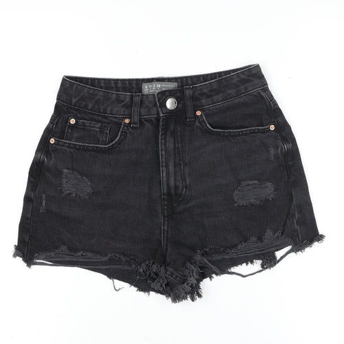Primark Women’s Black Cut-Off High Rise Denim Shorts Size 6