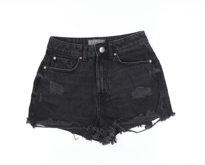 Primark Women’s Black Cut-Off High Rise Denim Shorts Size 6