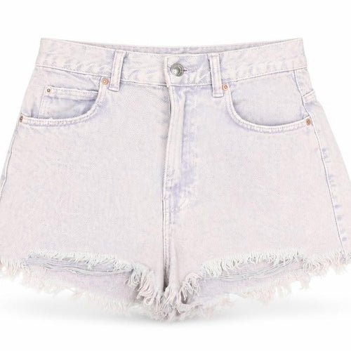 Pull&Bear Women Purple Size 6 High Rise Cut-Off Denim Shorts