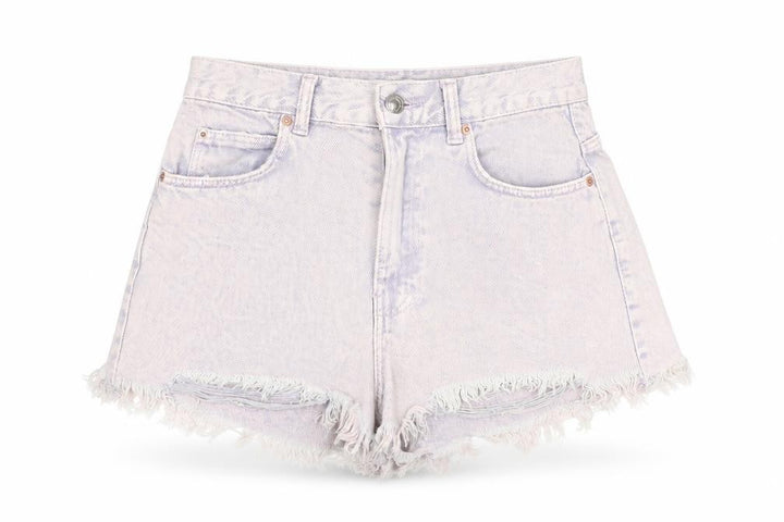 Pull&Bear Women Purple Size 6 High Rise Cut-Off Denim Shorts