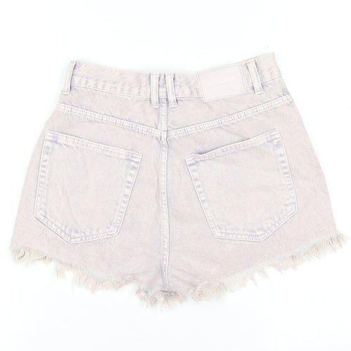 Pull & Bear Women Purple Size 6 High Rise Cut-Off Denim Shorts