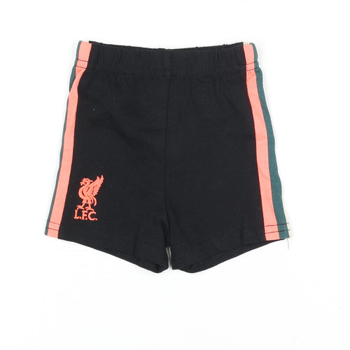 L.F.C. Unisex Baby Black Cotton Shorts 0-3 Months Elastic Waist