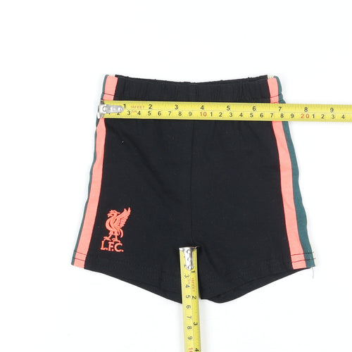 L.F.C. Unisex Baby Black Cotton Shorts 0-3 Months Elastic Waist
