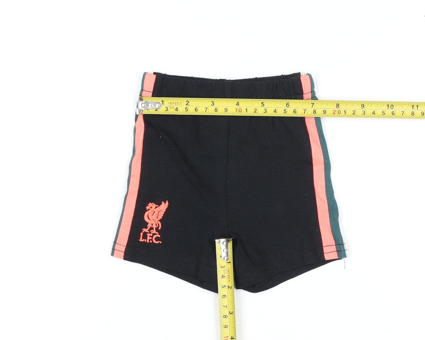 L.F.C. Unisex Baby Black Cotton Shorts 0-3 Months Elastic Waist