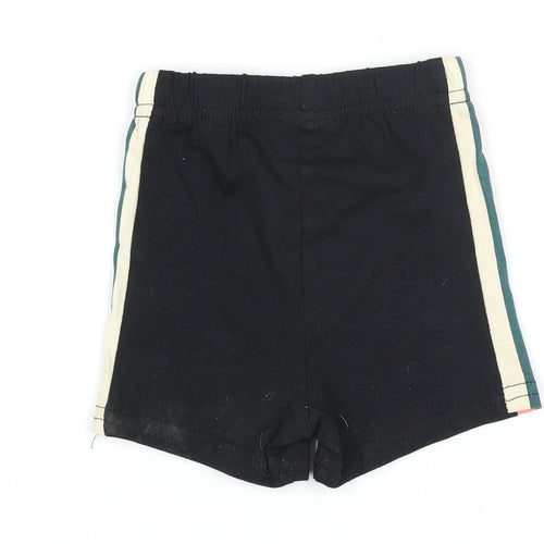 L.F.C. Unisex Baby Black Cotton Shorts 0-3 Months Elastic Waist