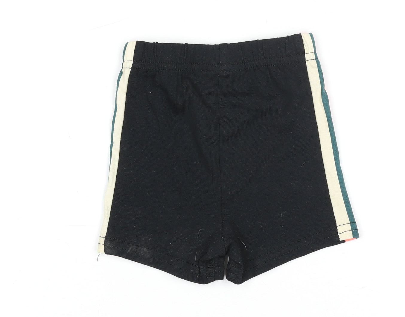 L.F.C. Unisex Baby Black Cotton Shorts 0-3 Months Elastic Waist