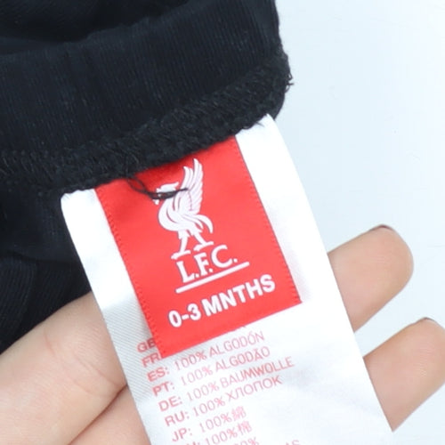 L.F.C. Unisex Baby Black Cotton Shorts 0-3 Months Elastic Waist