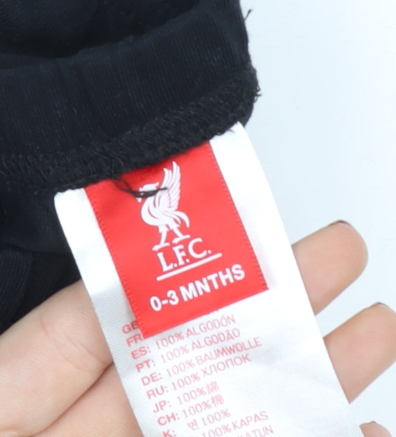 L.F.C. Unisex Baby Black Cotton Shorts 0-3 Months Elastic Waist