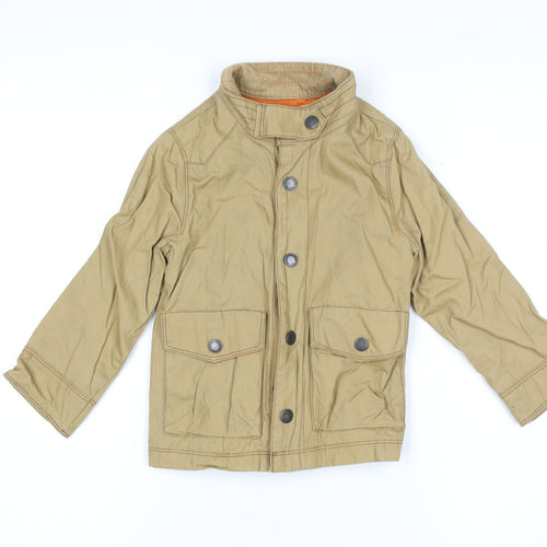 OshKosh Boys Beige Cotton Button Jacket 4 Years Lined Spring Autumn