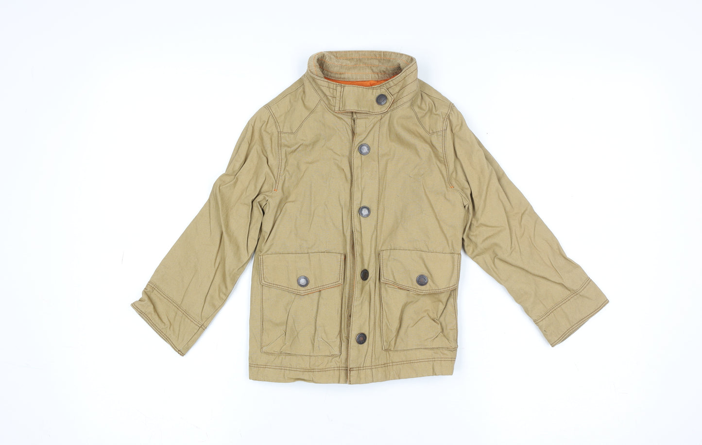 OshKosh Boys Beige Cotton Button Jacket 4 Years Lined Spring Autumn