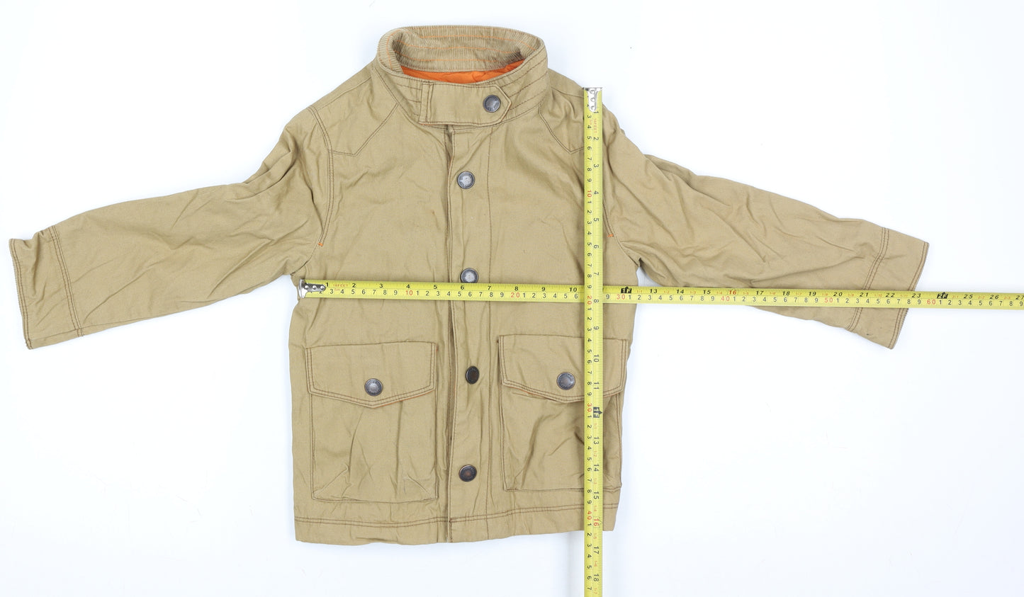 OshKosh Boys Beige Cotton Button Jacket 4 Years Lined Spring Autumn