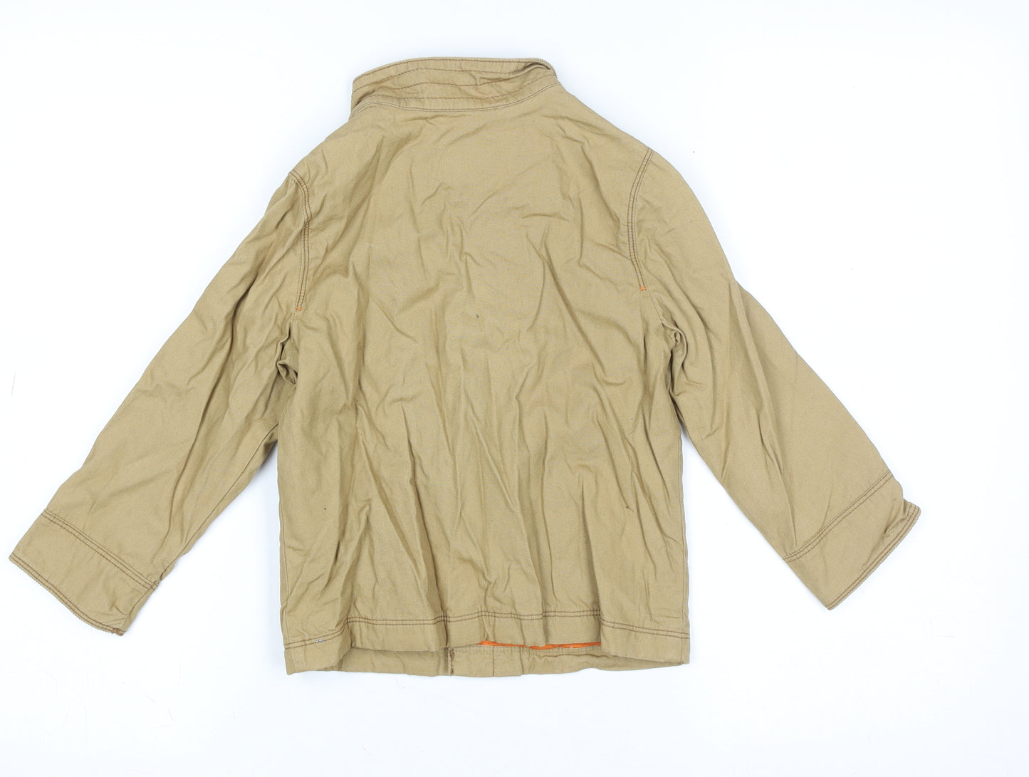 OshKosh Boys Beige Cotton Button Jacket 4 Years Lined Spring Autumn