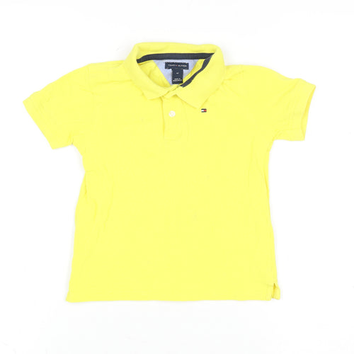 Tommy Hilfiger Teens Yellow Cotton Short Sleeve Polo Shirt Size 4