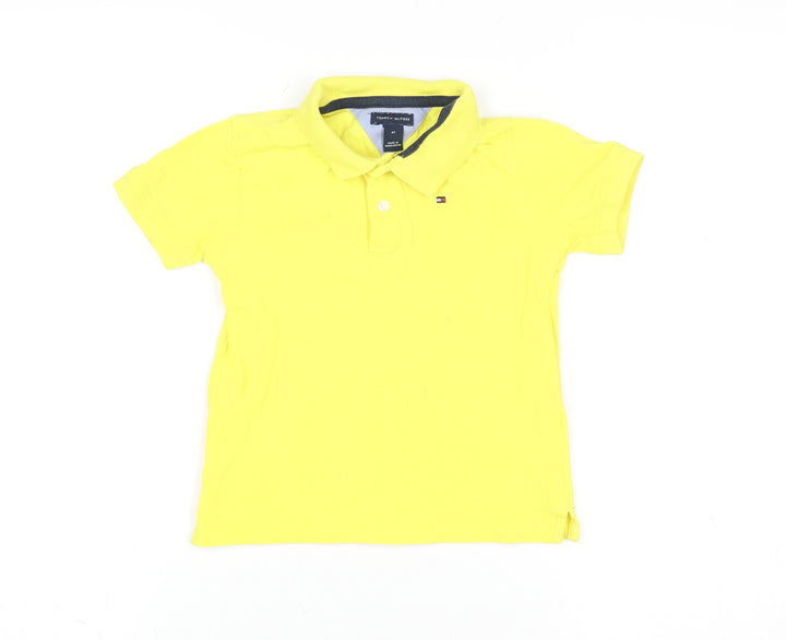 Tommy Hilfiger Teens Yellow Cotton Short Sleeve Polo Shirt Size 4