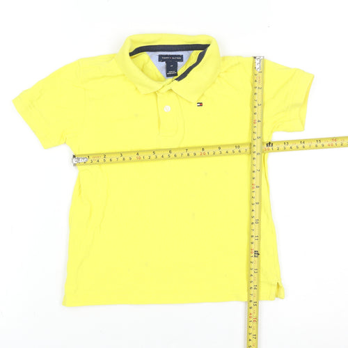 Tommy Hilfiger Teens Yellow Cotton Short Sleeve Polo Shirt Size 4