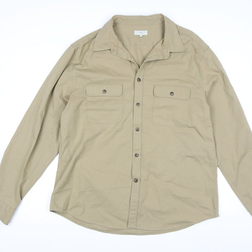 Moss Women’s Beige Cotton Blend Shirt Jacket XL Casual Lightweight