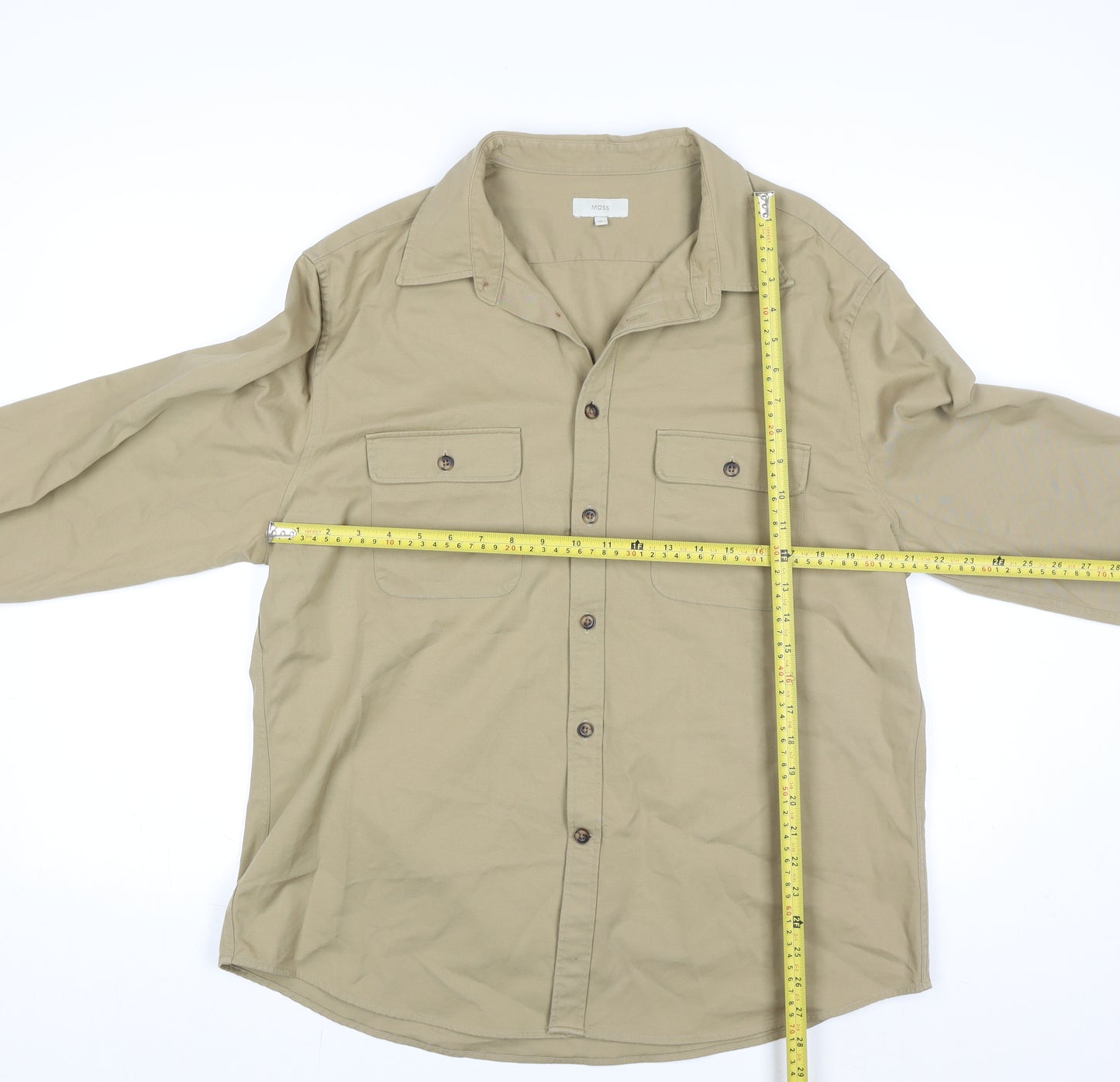Moss Women’s Beige Cotton Blend Shirt Jacket XL Casual Lightweight