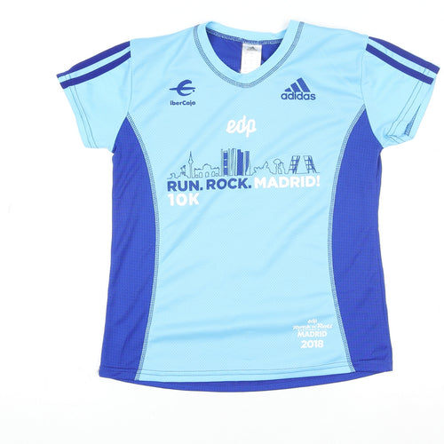 Adidas Men Blue S Athletic Running 10K Madrid T-Shirt